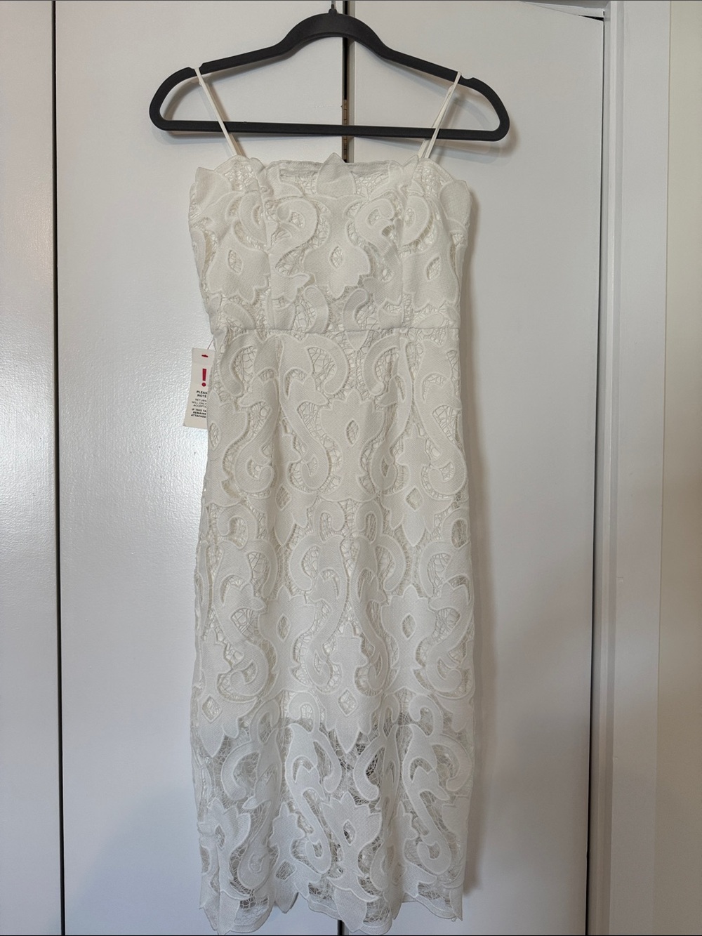 Bardot White Lina Lace Sheath Dress in Ivory
